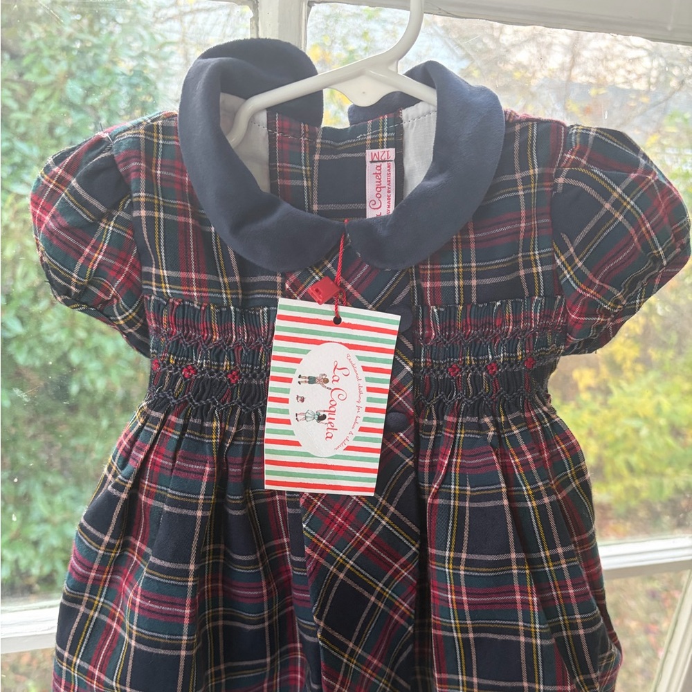 La Coqueta Kids Plaid Dress - Navy and Red